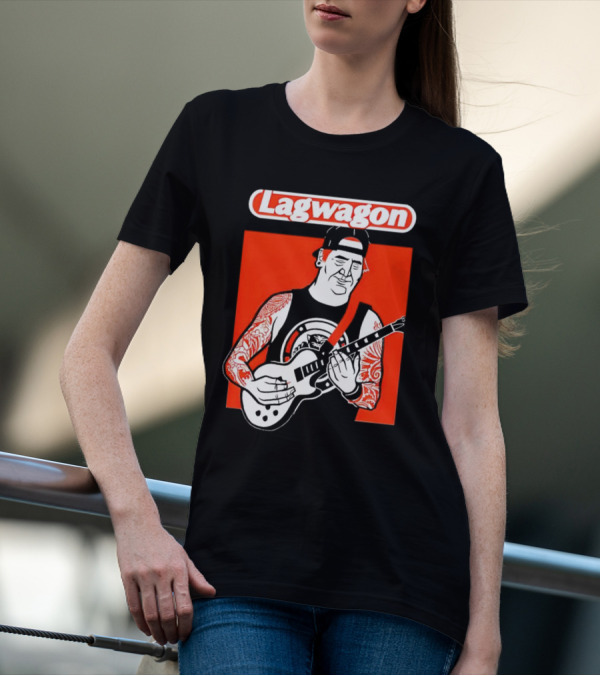 Lagwagon Flip Guitarist With Tattooed Arms In Cap And Tank Top T-Shirt