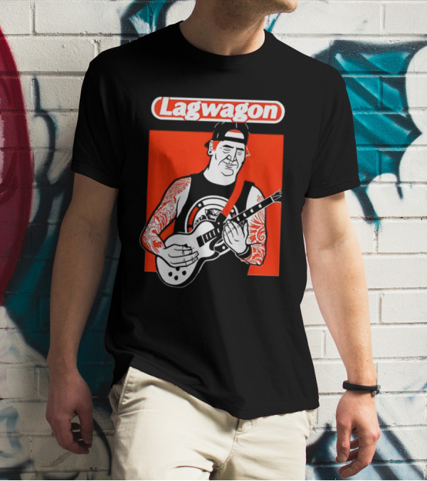 Lagwagon Flip Guitarist With Tattooed Arms In Cap And Tank Top T-Shirt