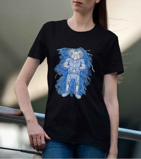 Rameses North Carolina Tar Heels Storm Lightning Mascot T-Shirt
