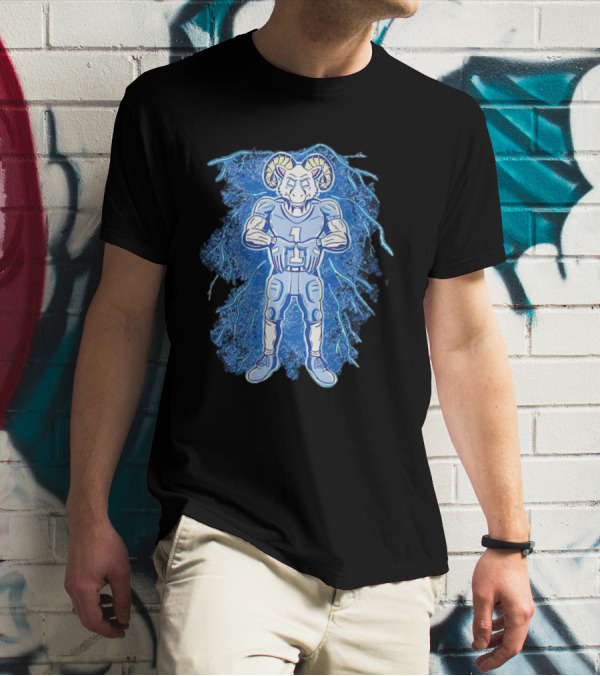 Rameses North Carolina Tar Heels Storm Lightning Mascot T-Shirt