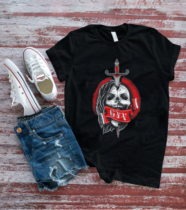 The Return Of Grizzled Young Veterans G.Y.V Skull Sword Red Banner T-Shirt