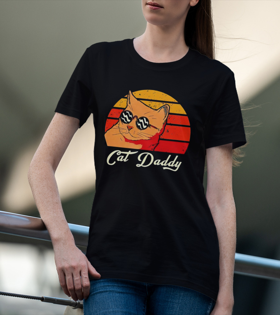 Vintage Cat Daddy Retro Sunglasses Sunburst T-Shirt