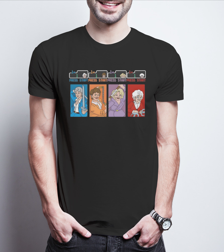Golden Girls X Ninja Press Start Game 1up 1up 1up 1up T-Shirt