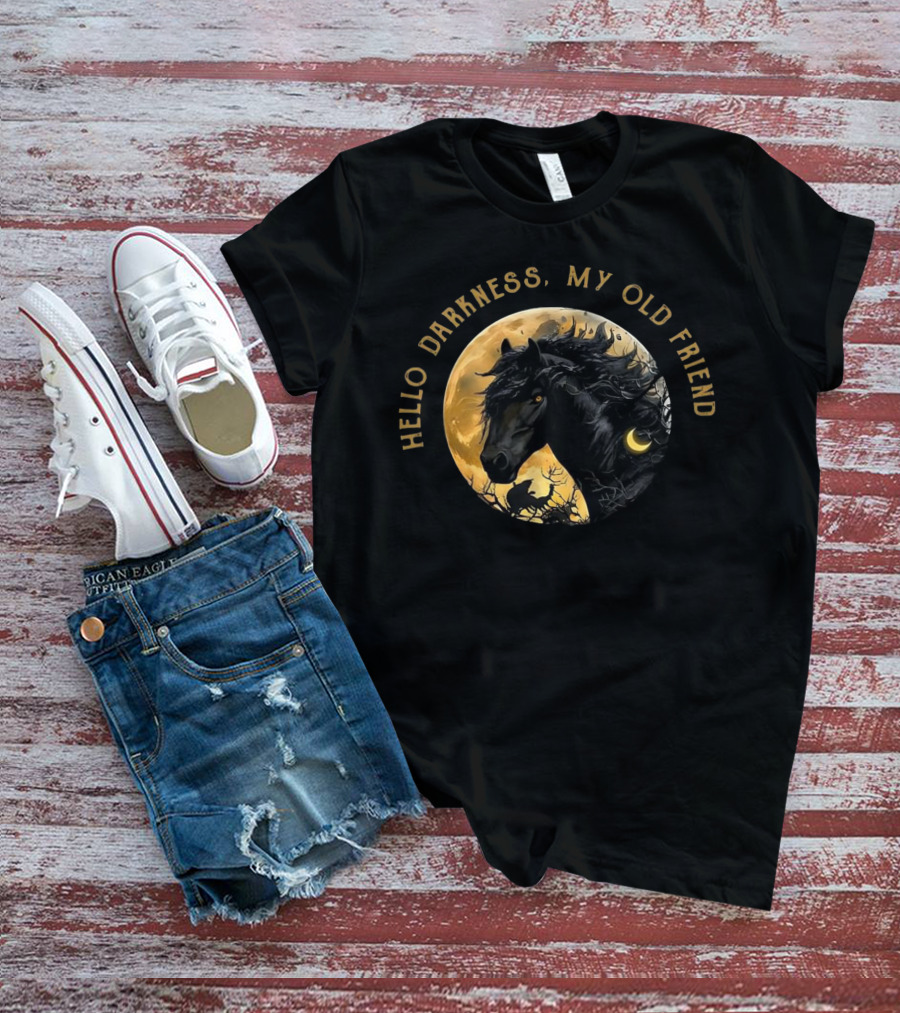 Hello Darkness My Old Friend Moon Horse T-Shirt