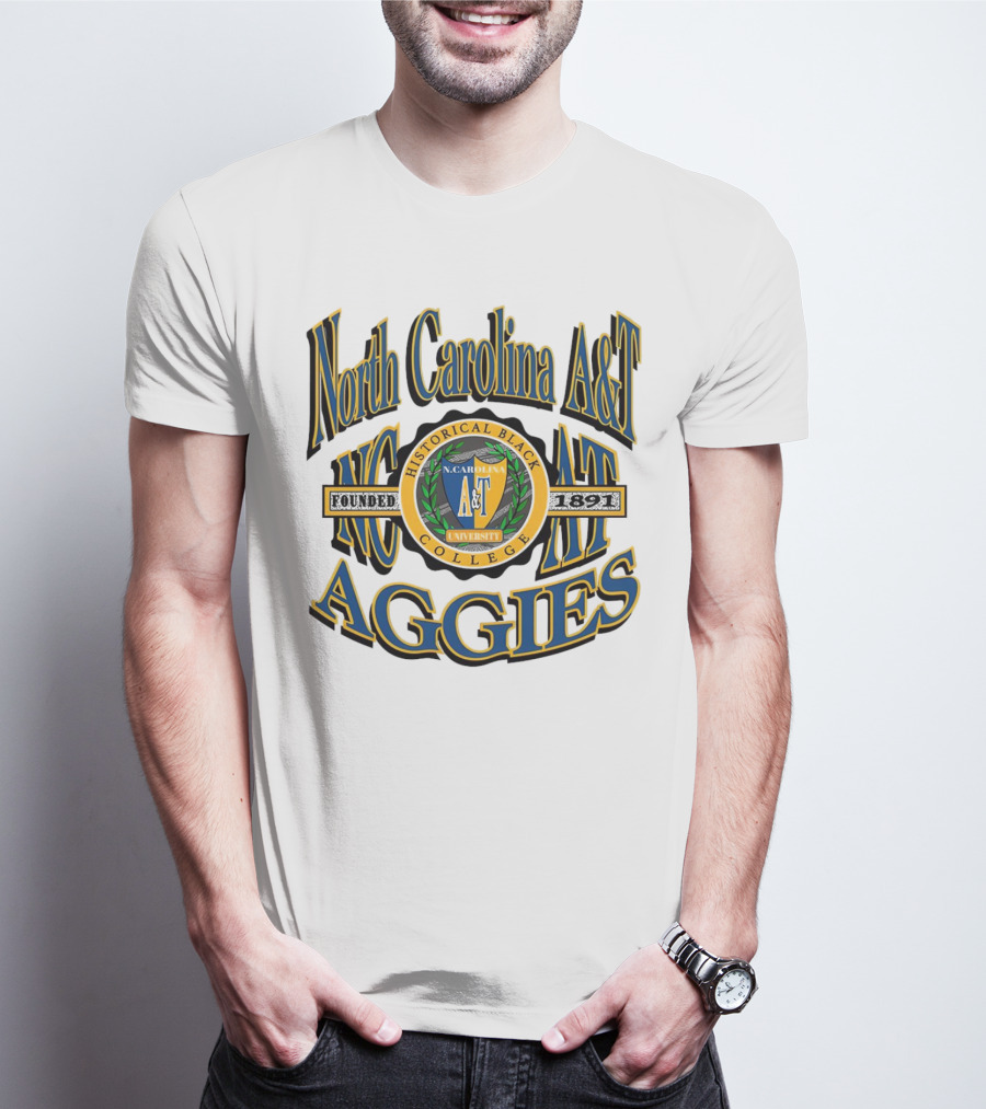 North Carolina A&T Aggies Historical Black College Founded 1891 Crest T-Shirt