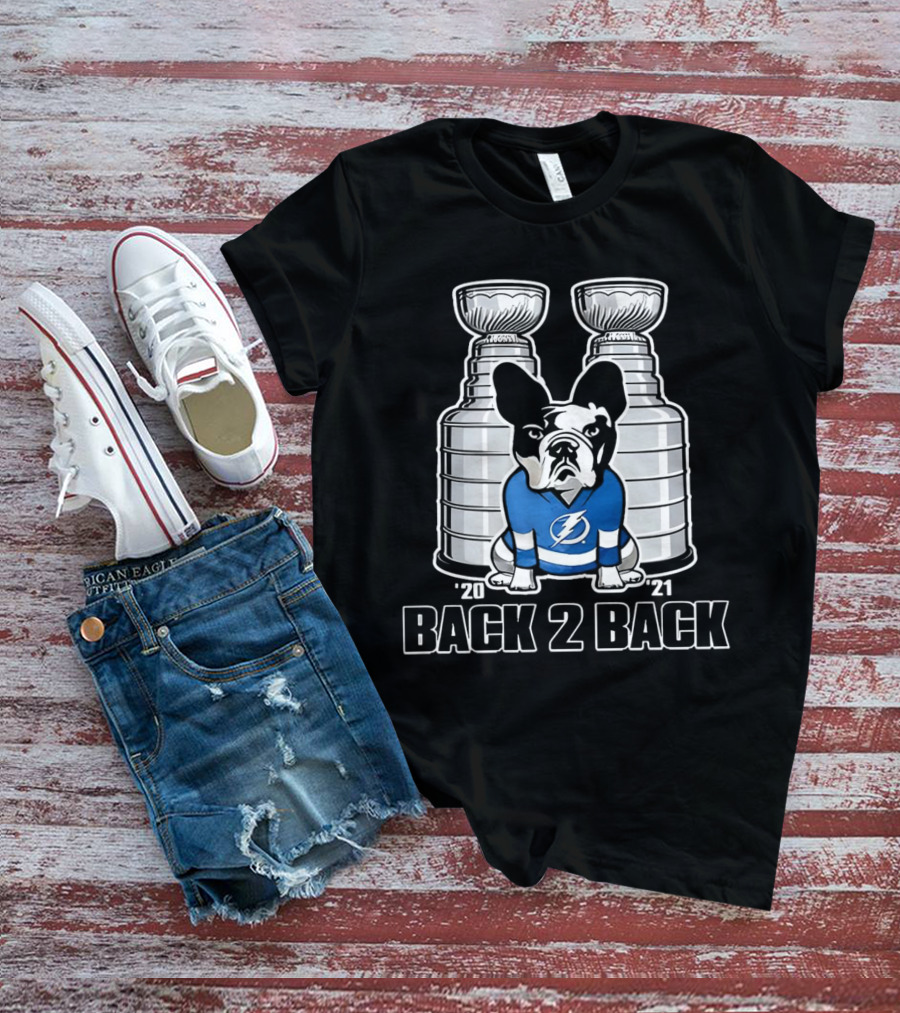 Back 2 Back Stanley Cups Tampa Bay Lightning Dog '20 '21 T-Shirt