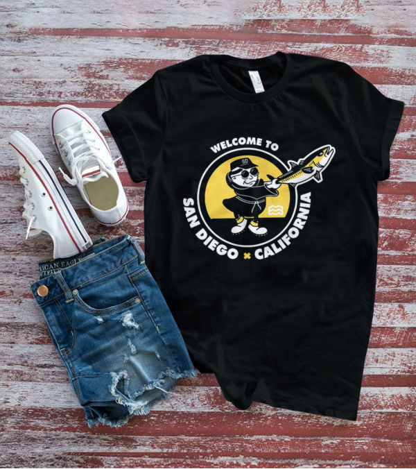 Welcome To San Diego California SD Padres Fishing Baseball T-Shirt