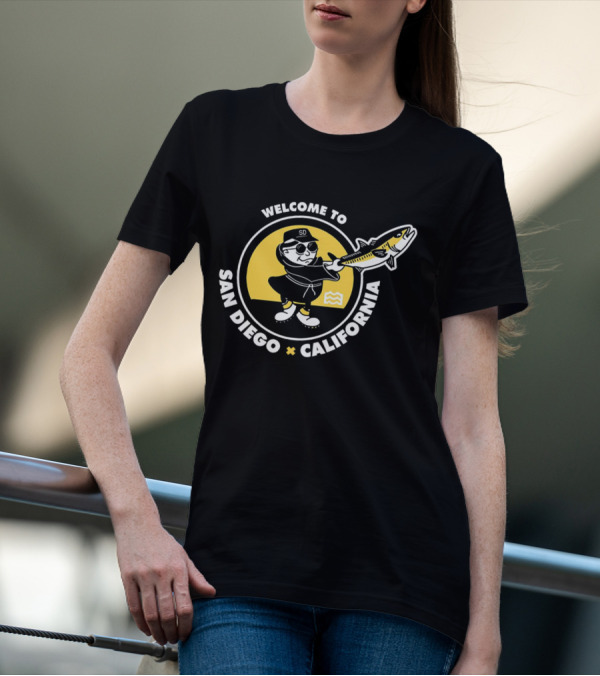 Welcome To San Diego California SD Padres Fishing Baseball T-Shirt