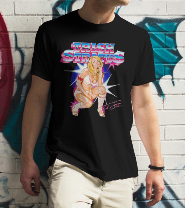 Trish Stratus Retro Wrestling Nostalgia Signed T-Shirt
