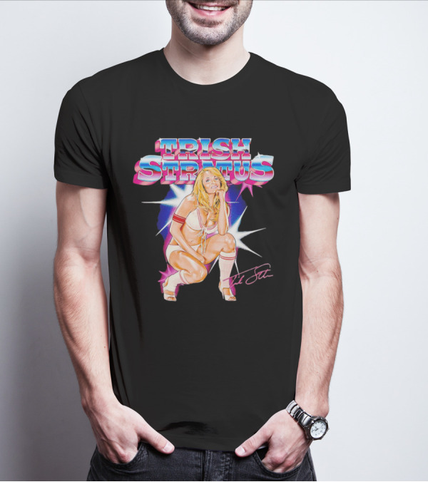 Trish Stratus Retro Wrestling Nostalgia Signed T-Shirt