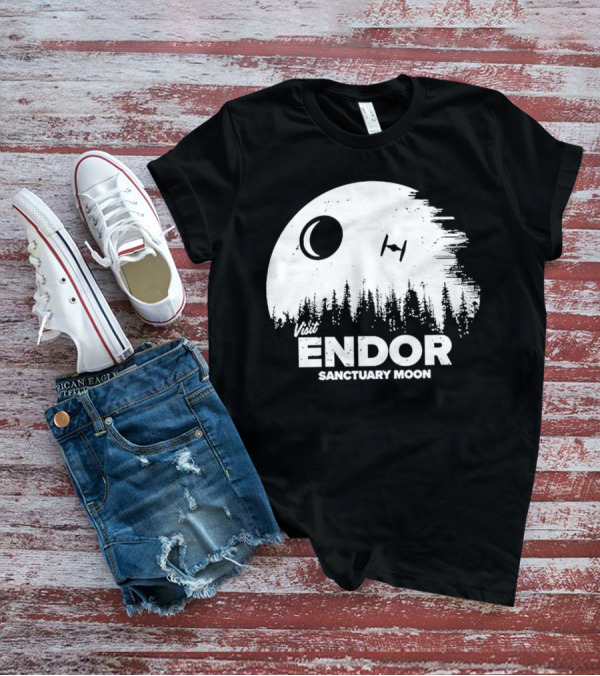 Visit Endor Sanctuary Moon Forest And Spaceship Scene T-Shirt