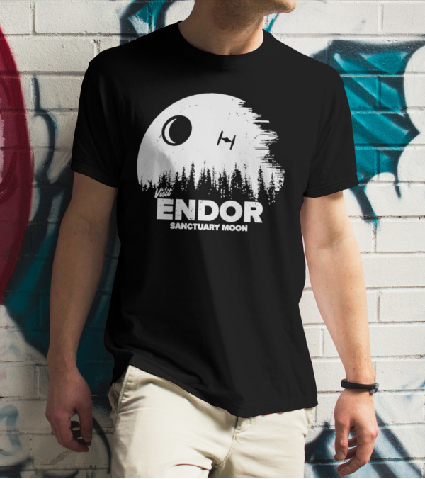 Visit Endor Sanctuary Moon Forest And Spaceship Scene T-Shirt