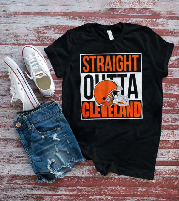 Cleveland Browns Straight Outta Cleveland Helmet T-Shirt