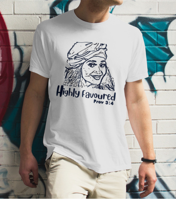Highly Favoured Prov 3:4 Woman In Headscarf T-Shirt