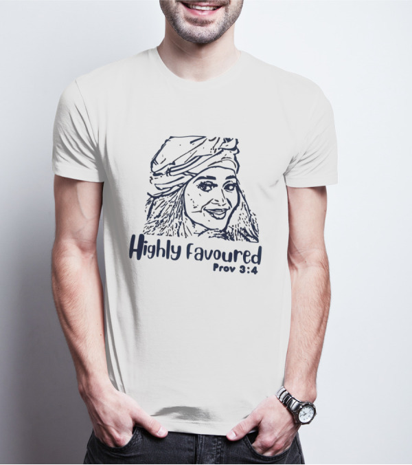 Highly Favoured Prov 3:4 Woman In Headscarf T-Shirt