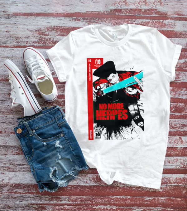 No More Heroes Game Box Art With Character And Sword T-Shirt