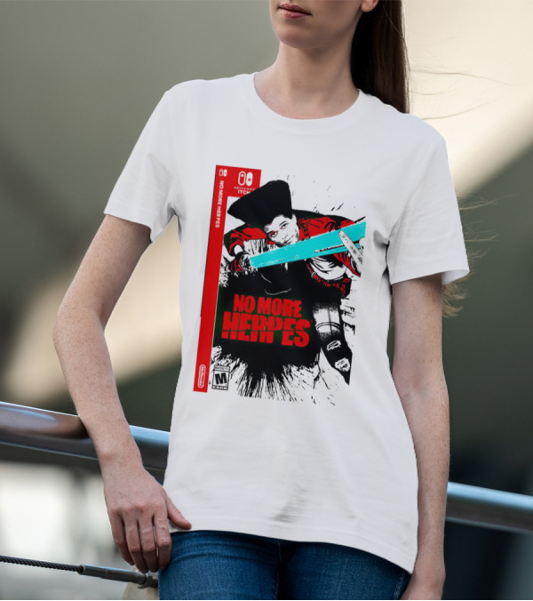 No More Heroes Game Box Art With Character And Sword T-Shirt