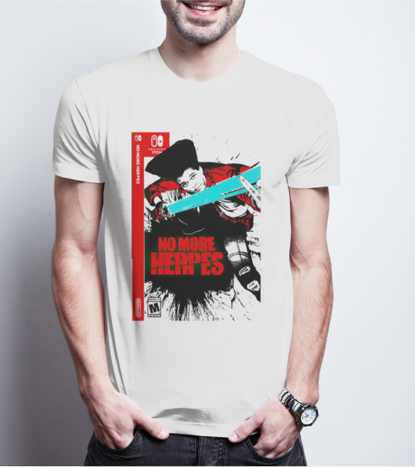 No More Heroes Game Box Art With Character And Sword T-Shirt