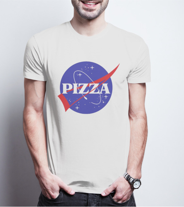 Pizza NASA Style Logo Parody Interstellar T-Shirt