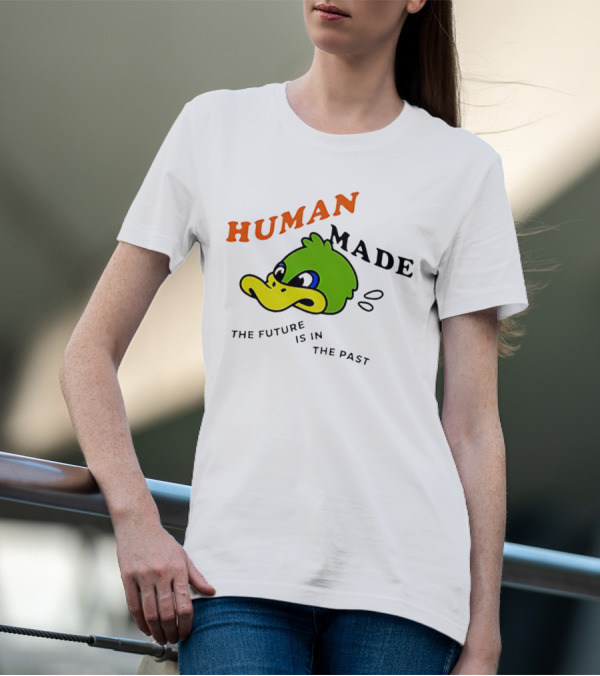 Human Made Duck With The Future Is In The Past Text T-Shirt