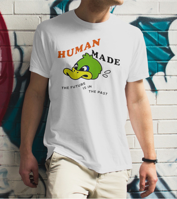 Human Made Duck With The Future Is In The Past Text T-Shirt