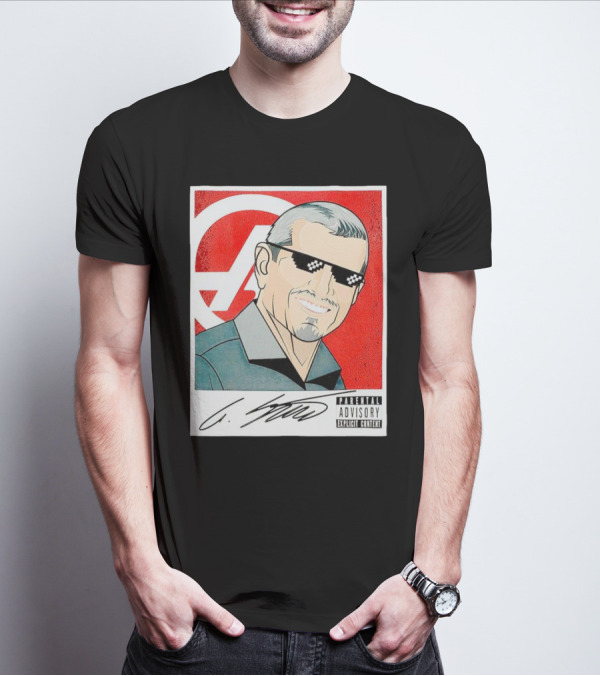 Guenther Steiner Parental Advisory Explicit Content Signature F1 Racing Image T-Shirt