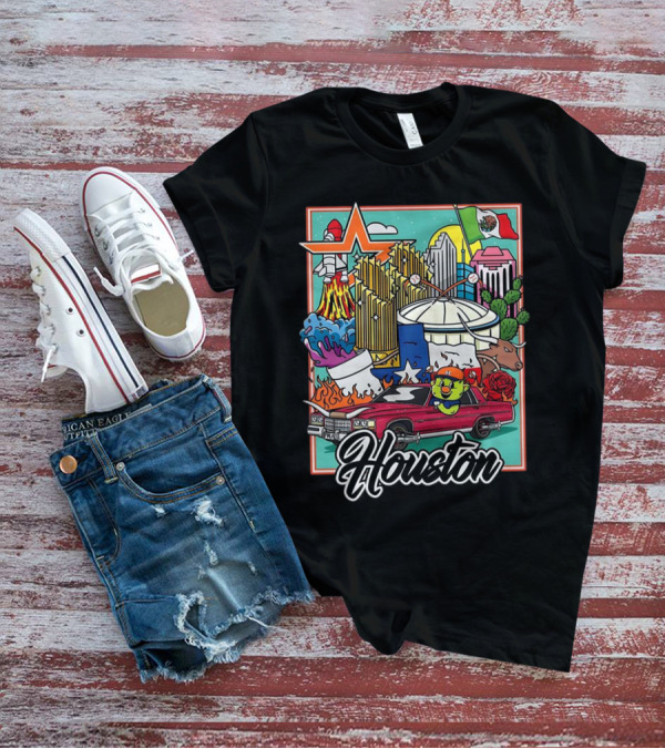 Houston Astros TwoSton Cityscape And Culture Montage T-Shirt