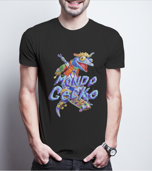 Teenage Mutant Mayhem Mondo Gecko Colorful Skater Adventure T-Shirt