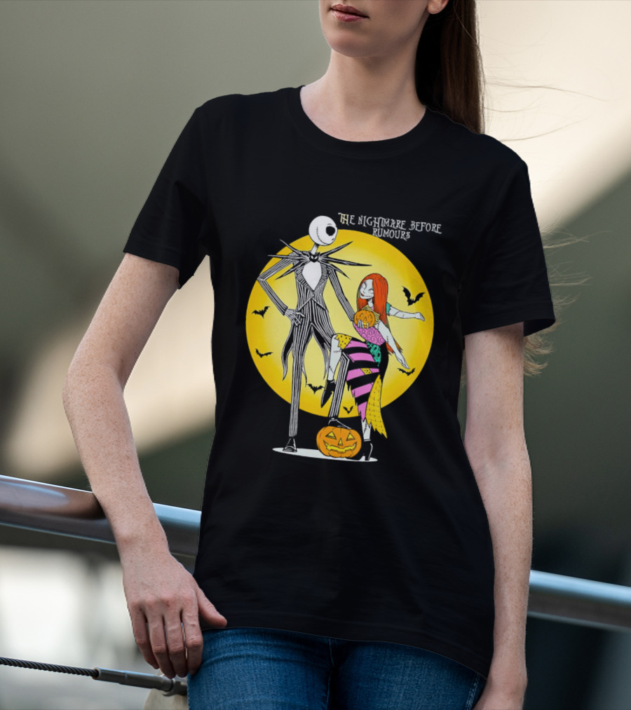 The Nightmare Before Rumours Jack Sally Halloween Bats Pumpkin T-Shirt