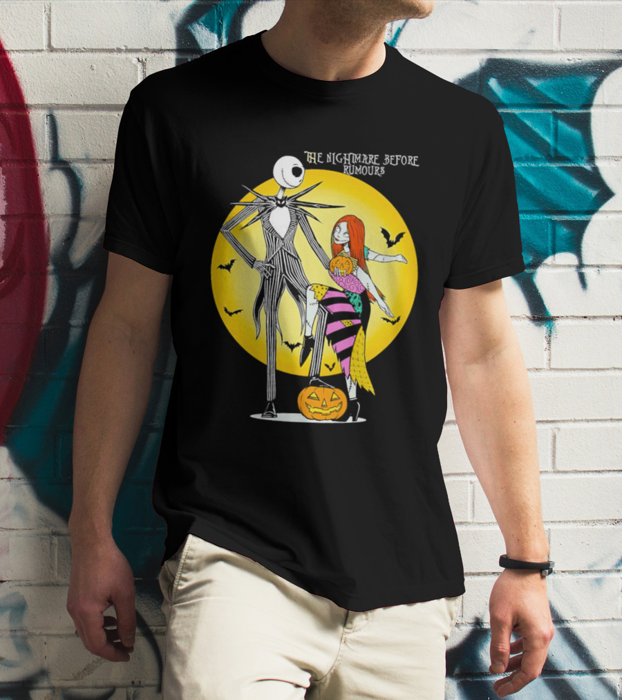 The Nightmare Before Rumours Jack Sally Halloween Bats Pumpkin T-Shirt
