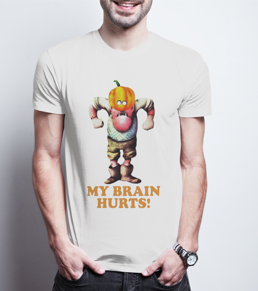 Gumby Halloween My Brain Hurts Pumpkin Head Character T-Shirt