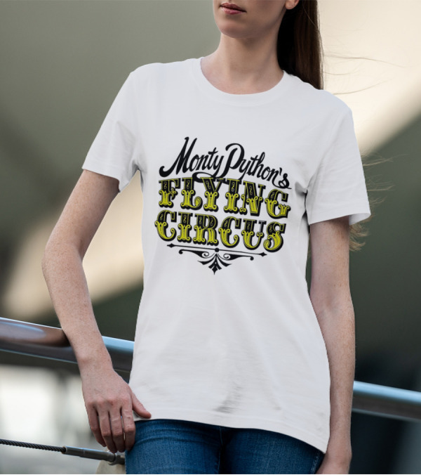 Monty Python's Flying Circus Vintage Yellow Lettering T-Shirt