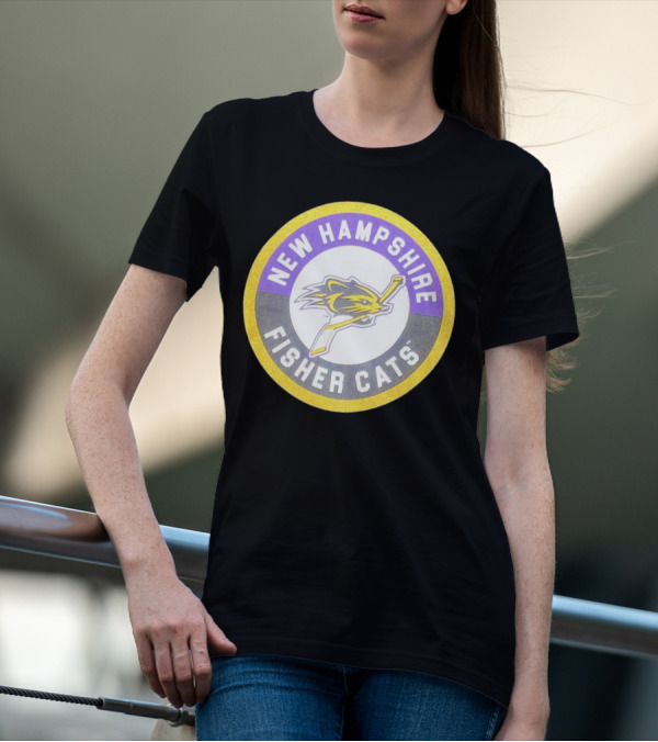 New Hampshire Fisher Cats Hockey Logo Circular Emblem T-Shirt