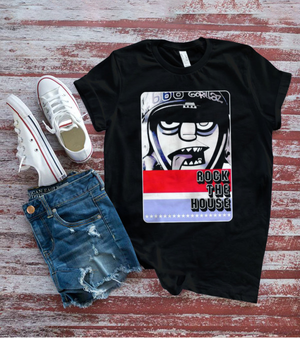Gorillaz Rock The House 66 50s Style Helmet T-Shirt