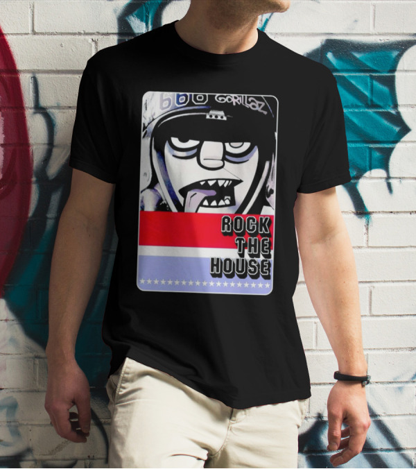 Gorillaz Rock The House 66 50s Style Helmet T-Shirt