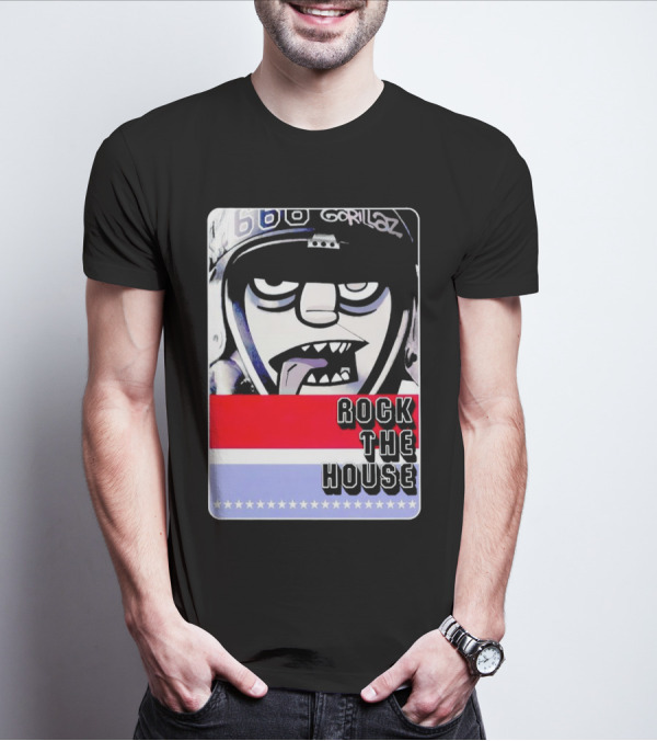 Gorillaz Rock The House 66 50s Style Helmet T-Shirt