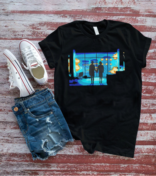 Explosion Fire Cityscape Window T-Shirt
