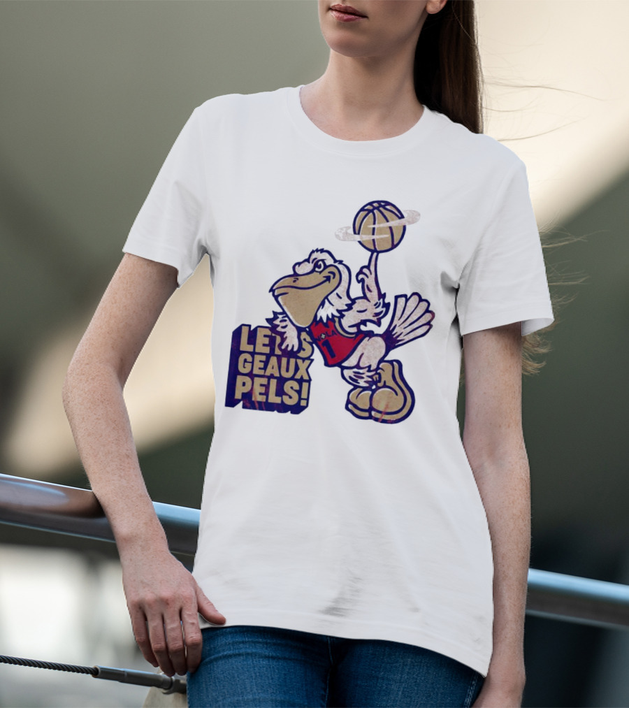 Let’s Geaux Pels Basketball Pelican T-Shirt