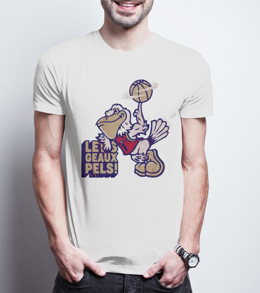 Let’s Geaux Pels Basketball Pelican T-Shirt