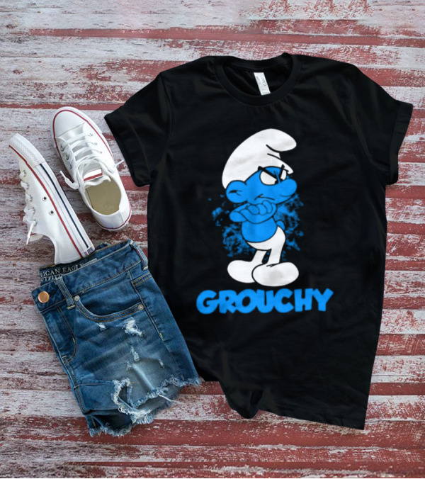 Grouchy Smurf Blue Attitude Character T-Shirt