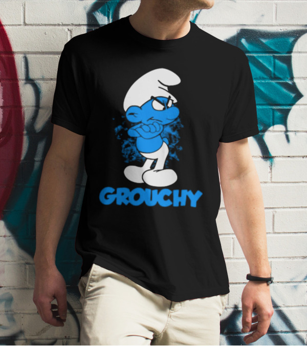 Grouchy Smurf Blue Attitude Character T-Shirt