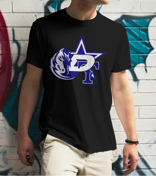 Dallas Cowboys Stars Mavericks Rangers Team Logos 4 Sports Collaboration T-Shirt