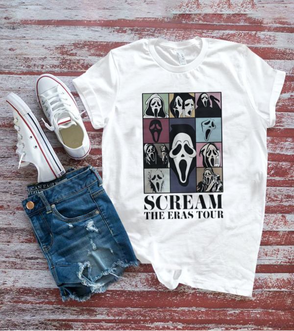 Scream Ghost Face The Eras Tour Halloween Multicolor Pop T-Shirt