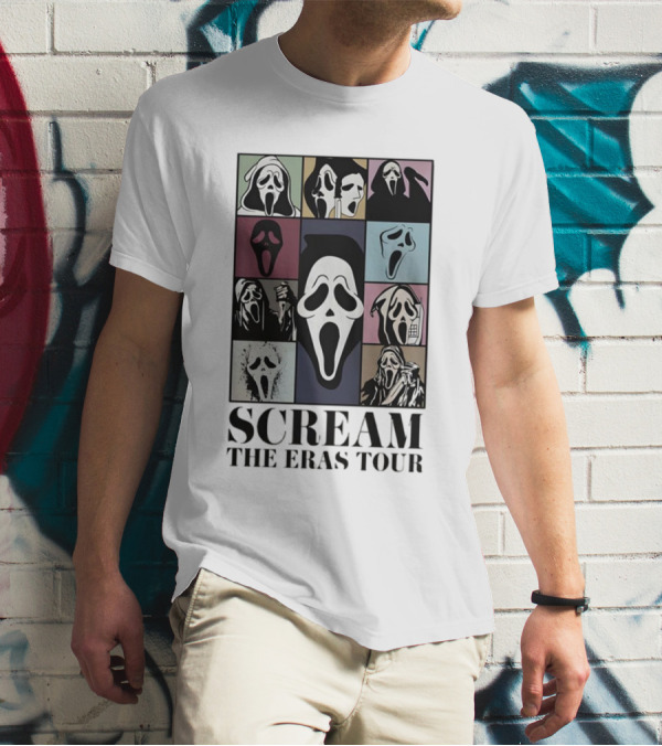 Scream Ghost Face The Eras Tour Halloween Multicolor Pop T-Shirt