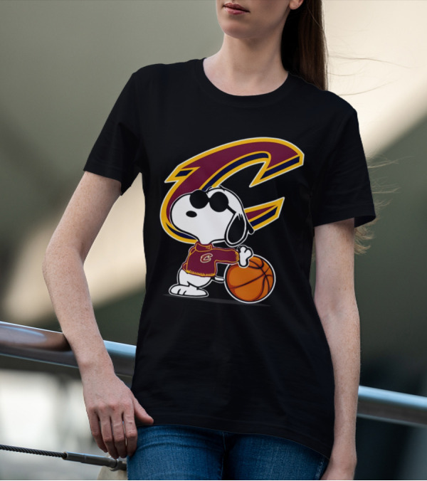 Snoopy Peanuts Cleveland Cavaliers NBA Basketball T-Shirt
