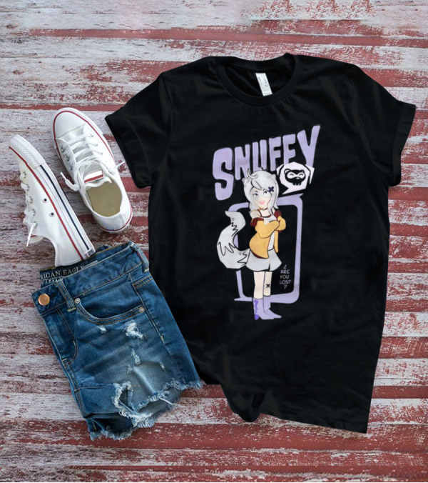 Snuffy Are You Lost Pastel Cartoon Character With White Tail And Purple Accessories T-Shirt