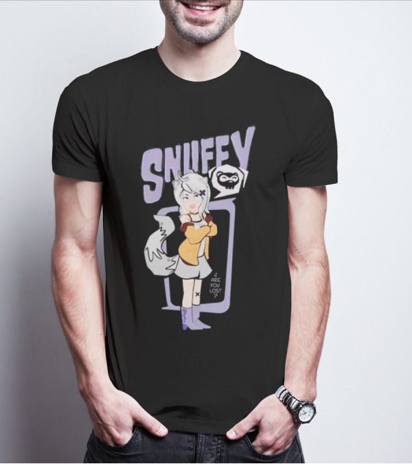 Snuffy Are You Lost Pastel Cartoon Character With White Tail And Purple Accessories T-Shirt