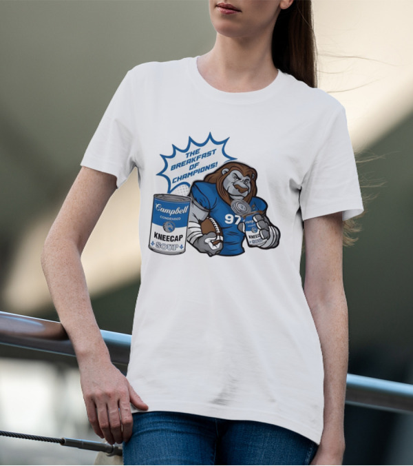 Campbell Soup Kneecap Breakfast Of Champions Detroit Lions T-Shirt