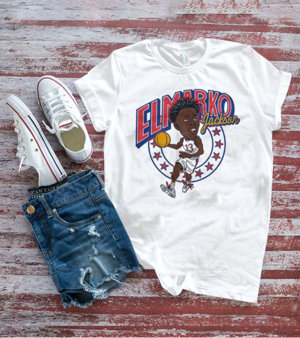 Elmarko Jackson Kansas Jayhawks Basketball Vintage Stars T-Shirt