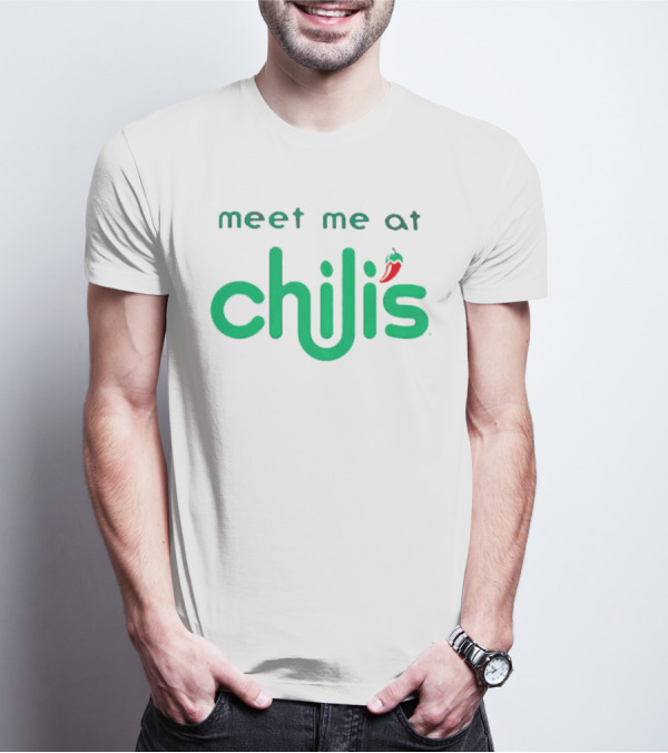 Meet Me At Chili’s Neon Logo With Chili Pepper T-Shirt